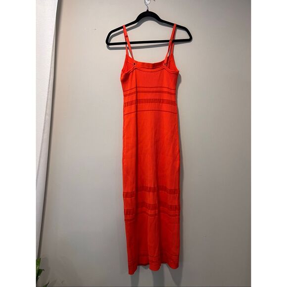 Ramy Brook Women's Orange Sleeveless Shiann Ribbed Knit Midi Dress Large NWOT - Picture 8 of 11